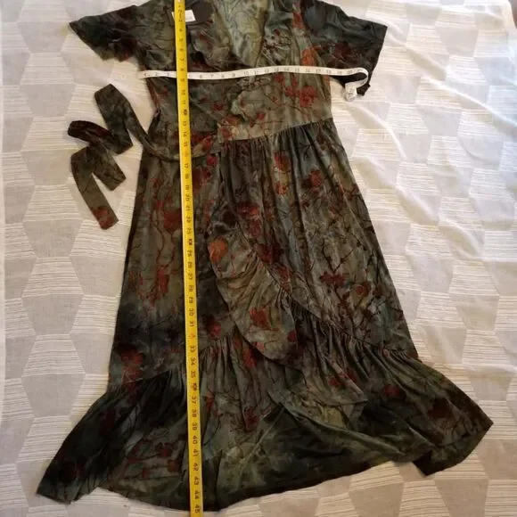 NWT Disturbia Witchfire Ruffle Midaxi Wrap Dress Size 6 - Picture 6 of 8